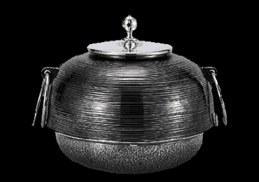 茶釜無銘純銀製(約1300g)
