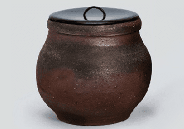 藤原啓作　備前焼水指　掻き銘・共箱揃い