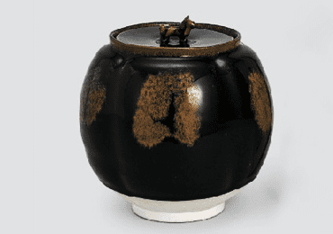 原清作　鉄釉水指　共箱揃い