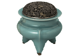 三代諏訪蘇山作:青瓷袴腰香炉